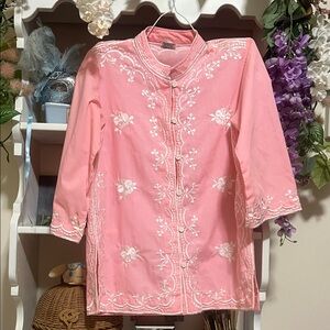 Pink Embroidered Women's Jacket